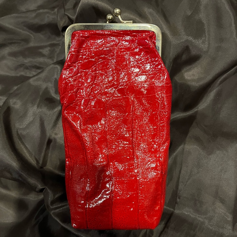 Genuine Leather Vintage Red Eye Glasses Case Made In Italy